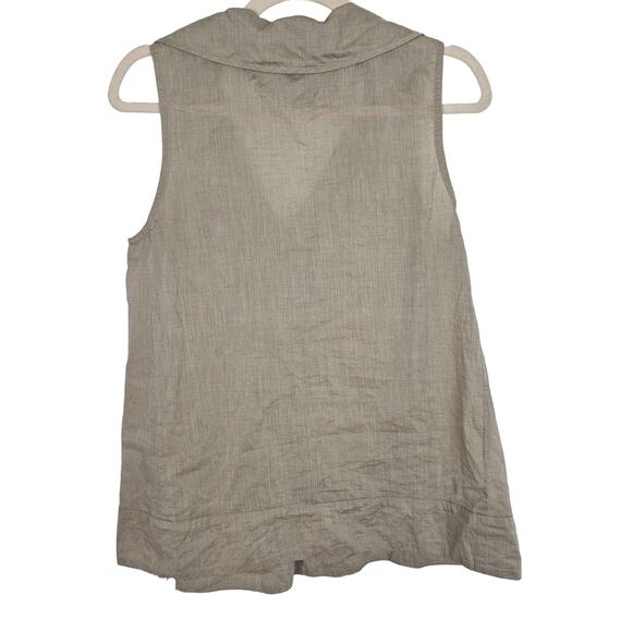 Marc By Marc Jacobs Top Tie Neck Blouse Women S Tan Sleeveless Blouse Cotton - Picture 7 of 7